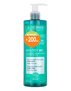 A-Derma Biology Ac Почистващ пенещ се гел  400 мл