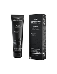 Dentissimo Extra-Whitening Black Избелваща паста за зъби с активен въглен 75 мл