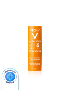 Vichy Capital Soleil Стик за чувствителни зони за лице и тяло SPF50+ 9 грама