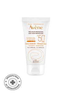 Avene Слънцезащитен минерален крем за лице за чувствителна и нетолерантна кожа SPF50+ 50 мл