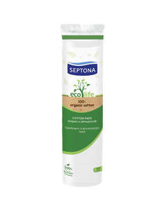 Septona Ecolife Тампони за грим 100% Органичен памук х100 броя