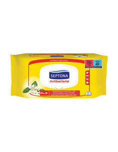 Septona Antibacterial Антибактериални мокри кърпички Лимон х60 броя